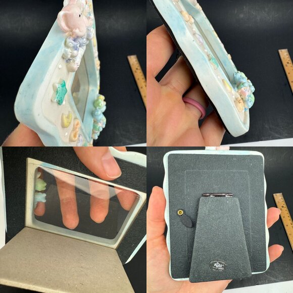 Vtg Russ Baby Nursery Small Ceramic Porcelain Tabletop Pic Photo Frame Pastel - Picture 6 of 12